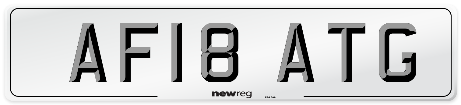 AF18 ATG Number Plate from New Reg